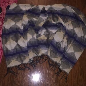 Blue Aztec poncho one size fits all